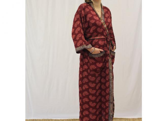 Kimono long en soie recyclé, pour un look original et bohème